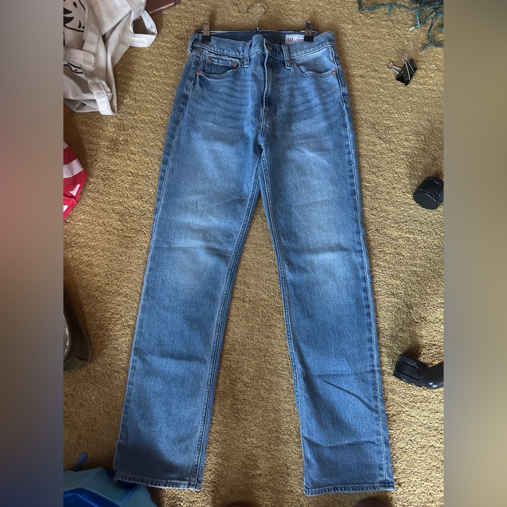 Gap light wash straight denim